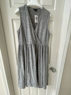 torrid Gray Sleeveless Faux-Wrap Knit Dress sz 1X 14-16